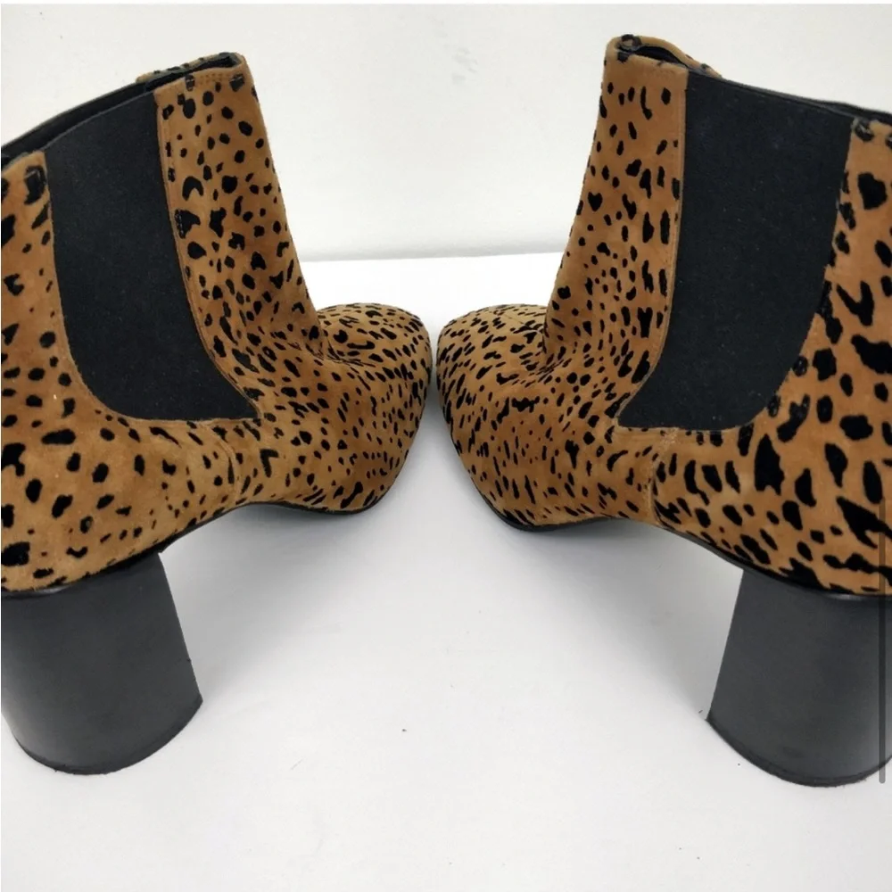 Rag & Bone Aslen Cheetah Suede Animal Print Chelsea Booties Size 35 5 - Picture 3 of 11